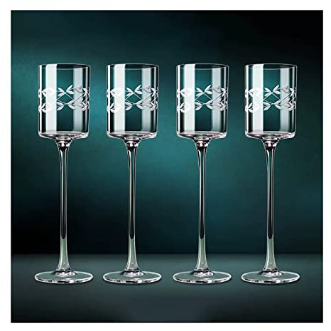 Copas para Champaña 4 Uds. De copas de champán de cristal, copas de cóctel creativas ligeras y transparentes, copas espumosas Vintage, flauta de champán alta de 120ml Copas de Vino / Flautas de Champá