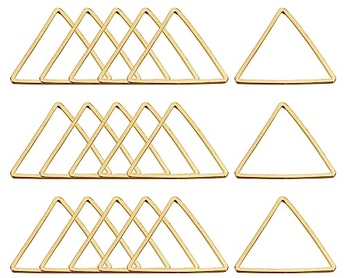 sourcing map Dreieck Ohrring Bördeln Reifen Dreieck Hohle Rahmen Charm 20mm/ 0.78 Messing Ton Geometrischer Verbindungsring für Schmuck Herstellung Pack von 50