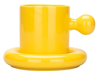 Mugs,coffee mug,Cute Ceramic 250ml Elegant Latte Cup and Saucer Set,Modern Multi Color Mugs,Makes a Great Gift,Ideal for Tea, Coffee, Cappuccino and Other Beverages. green-250ml ( Color : Yellow , Siz