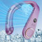 Hals Ventilator mit Kühlung,5500mAh Tragbarer Ventilator zum Umhängen,Air Conditioner Portable Fan Cooler ohne Rotor,Klein Mobile Klimaanlage Leise mit 4 Geschwindigkeiten,Nacken ventilatoren USB Lila