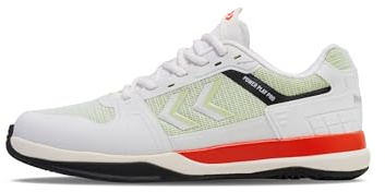 hummel Power Play Pro Sportschuhe, Weiß mit Grün und Rot Akzenten
