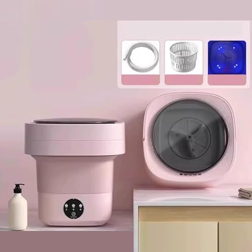 Lavatrice Portatile, Piccola Lavatrice 2 in 1, Mini Lavatrice Pieghevole Pieghevole e Centrifuga, Pulizia per Biancheria Intima, Vestiti per Bambini, Calzini, Piccoli Delicati,Rosso,20L