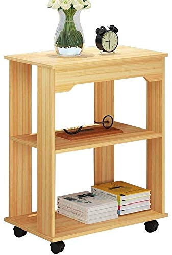 DMMFTERL Beistelltisch, Nachttisch, einfacher Nachttisch für Schlafzimmer, Büro, Nachttisch, Holzplatte mit Regal und Flaschenzug, Schlafzimmerschrank, Nachttisch-Aufbewahrungsbox (Farbe: S