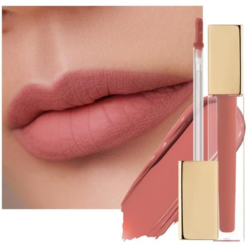 NN Liquid Pink Nude Lipstick, Coral Pink Long Lasting Lip Stain Waterproof No Transfer, Rose Oil High Pigment Color, Vegan & Cruelty-Free, Coral Pink
