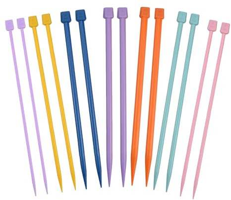 14Pcs Short Knitting Needle Set 25cm/9.8in – Ideal for Beginners and Experts, Includes Various Sizes