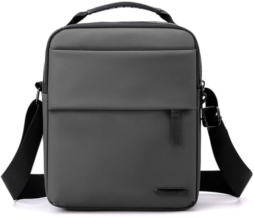 Hjkiopc Bandoleras Hombre Bolso de Hombro Bolsas de Mensajerode Negocios Bolso de Mano Mariconeras Impermeable Pequeña Crossbody Bag Shoulder para Casual Festivales (Gris)