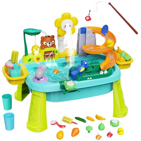 Sand Wasserspieltisch, Wassertisch Strandspielzeug Mit Elektrischer Pumpe, Matschtisch Strandtisch Für Kinder, Sandkastentisch, Wasser Outdoor Aktivität Sommer Sand Spielzeug Für Mädchen Junge