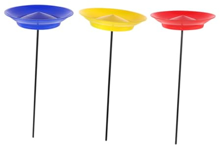 Homoyoyo Ensemble de Jonglage 3 Pièces Assiettes Rotatives Rouge Bleu Jaune avec Bâtons en Plastique pour Entraînement Coordination et Spectacles Artistiques Adultes et Garçon et Filles