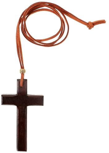 iplusmile Kreuzanhänger Vielseitiges Accessoire Holz Braun für Autospiegel Minimalistisches Design und Symbol des Glaubens zur Autodekoration für Auto Innenraum
