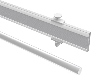 Interdeco Paneelwagen (6 Set) Weiß 60 cm, Aluminium mit Klettband für Gardinenschienen, Typ 1620701_A, kürzbar