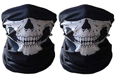 Motorradmaske im Totenkopf-Design, Halbmaske, Hals, Kopfbedeckung, Outdoor, Ski, Schädel, Party, Masken, Sport, Halloween, Maske für das Motorradfahren, 2 Stück