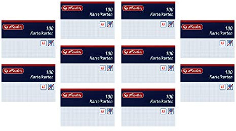 Herlitz 1150507 Karteikarten A5 weiß kariert A7 / 1000 Karten