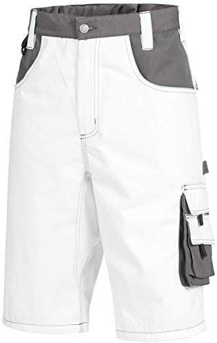 Nitras Motion Tex Shorts de Travail - Pantalon de Peintre - Bermuda Court - Blanc,52