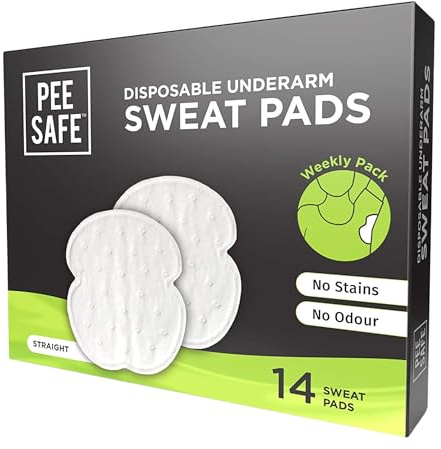 PEESAFE Almohadillas Antitranspirantes Axilas (14 piezas) | Absorben sudor y olores | Para mujeres y hombres