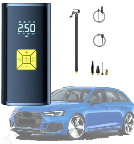 JianiStore Gonfia Gomme Auto Portatile per BMW 1 Series E81 2 Door 2007-2011, Electric Air Compressor, con Autostop, con Display LCD e Illuminazione LED,Yellow