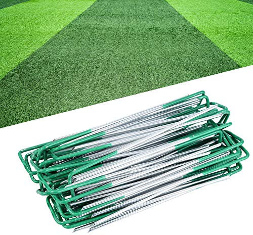 100 Piezas de Grapas de Jardín Césped Artificial Medio Verde en Forma de U Clavo Fijo Que Asegura La Cubierta del Suelo Cables Al Aire Libre Cables Carpas Lonas para La Fijación de Red de Sombrilla Y