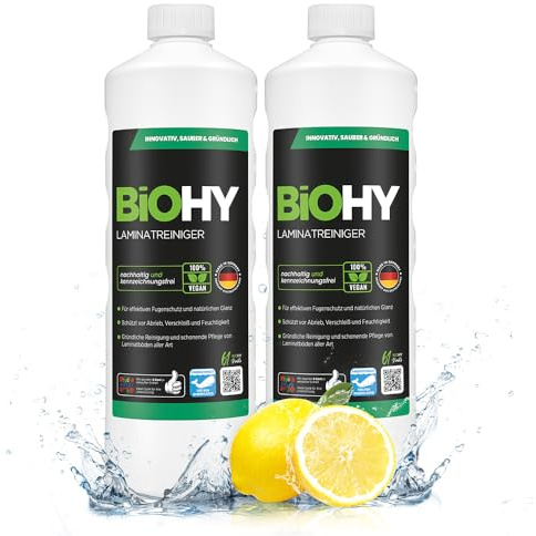 BiOHY Limpiador de laminados (2 botellas de 1 litro) | en una combinación especialmente adaptada de tensioactivos reduce la suciedad (Laminatreiniger)