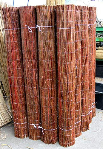 Lorek Weidenmatte natürlicher Sichtschutz Zaun Sichtschutzmatte Premium in 22 Größen (100 x 500 cm) · Weidenzaunmatte für Garten und Terrasse Balkon Sichtschutz Weidenzaun