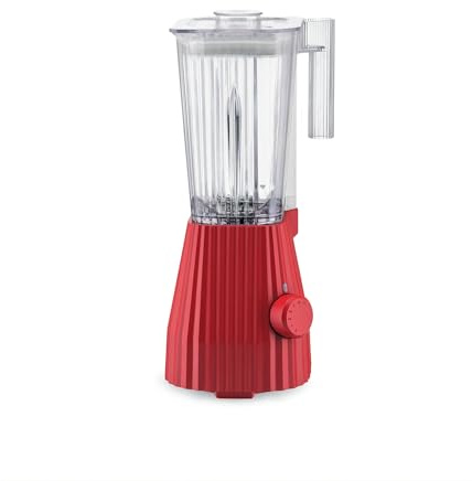 Alessi Plissé MDL09 R - Standmixer mit Abgestufter Karaffe, Thermoplastisches Harz, Europäischer Stecker 700W, 1,5l, Rot