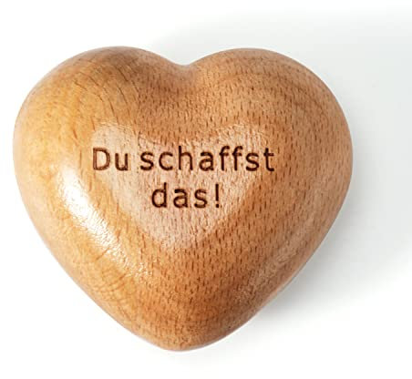 Glücksbringer für sie und ihn Adventskalender Füllung Weihnachten Holz Herz Handschmeichler mit Du schaffst das! Glücksstein Glücksbringer für Familie und Freunde Mutmacher Männer Geschenk Weihnachten