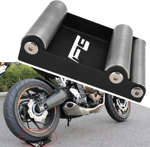 JFG RACING Soporte Rodillo Moto,Soporte Rodillo Limpieza Ruedas para Limpieza de Neumáticos y Lubricación Cadenas Moto Medianas < 220 kg y Ancho de Neumático <180 mm