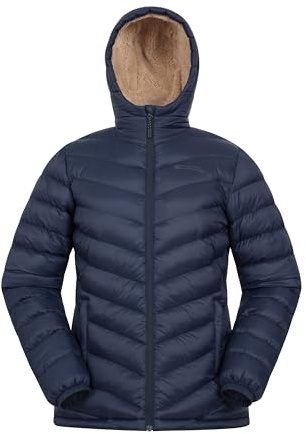 Mountain Warehouse Seasons Womens Hooded Padded Jacket | Lightweight & Water Resistant Fur-Lined Coat, Tested to -40C, Insulated to Keep Warm on Cold Days, Ffor Winter, Light Rain