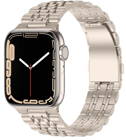 Anlinser Metallarmband Kompatibel mit Apple Watch Armband 42mm 41mm 40mm 38mm, Verstellbares Edelstahl-Ersatzarmband Kompatibel mit iWatch Serie 11 10 9 8 7 6 5 4 3, SE (Polarstern)