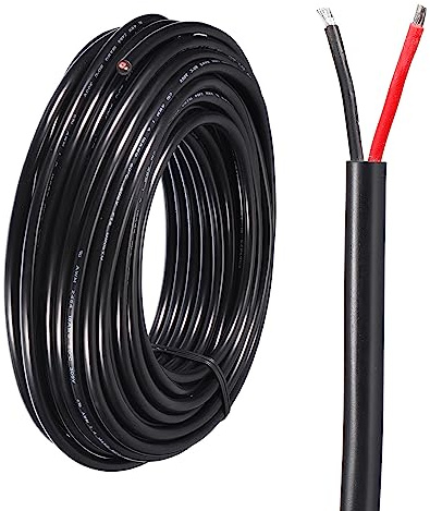 sourcing map 16AWG Elektrischer Draht 2x1,31 mm² Strom Kabel 20 Meter | Silikon Erdkabel Schlauchleitung Gerätekabel UL2464 2 adrig Kupfer Verlängerungskabel Feuchtraumkabel Lautsprecherkabel