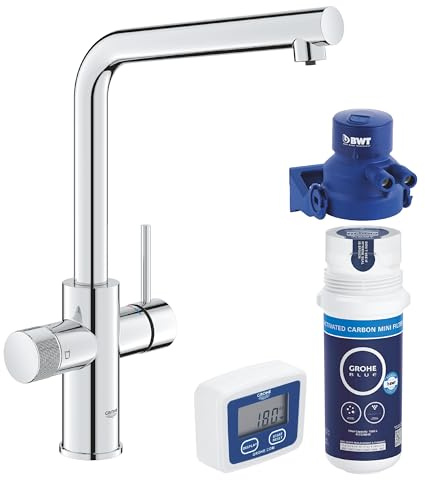 GROHE Blue Pure Minta Starter Kit Activated Carbon Filter, Chrome