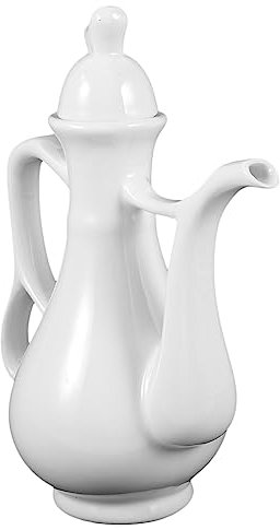 Hoement Ceramic Wine Pot and Liquor Jug 280ml White Porcelain Bottle Home Wine Storage Container Traditional Chinese Style Ceramic Drink Holder for Table