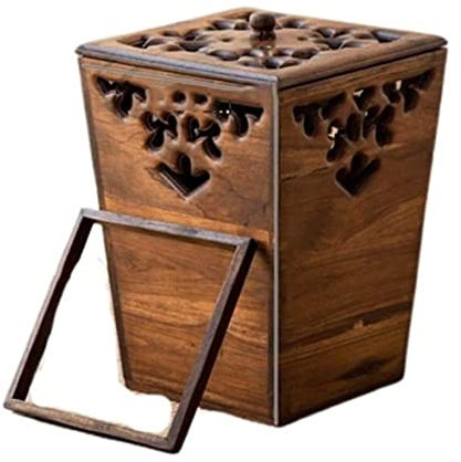 Papelera Bote de Basura Cubo de Basura Bote De Basura De Madera Papelera Papelera Contenedor De Basura Para Baños Salas De Polvo Oficinas En El Hogar Papeleras Basurero ( Color : C , Size : 23*30cm )
