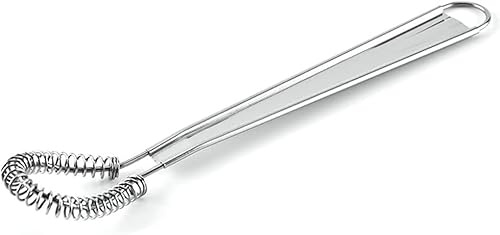 1Pc Silver Egg Beater Stainless Steel Mini Spring Coil Whisk Handheld Milk Frother Foamer Sauce Stirrer Blender Coffee Mixer Kitchen Egg Tools Whisks