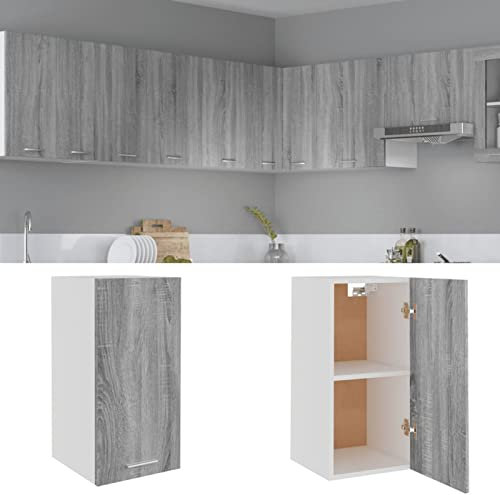 LAPOOH Hängeschrank Grau Sonoma 29,5x31x60 cm Holzwerkstoff, Kitchen Wall Cabinet, Küchenschrank, Küchenhängeschränke, Wandschrank Küche