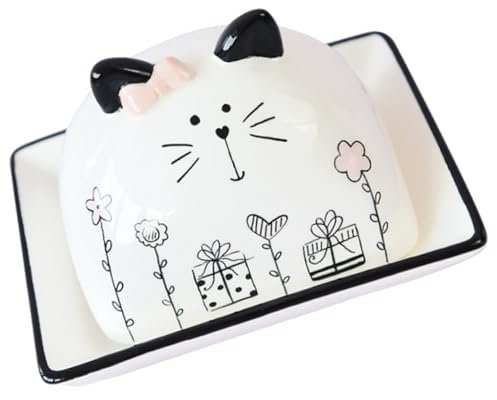 MAGICLULU Butterdose Snack-Serviertablett mantequillera Terrarium Butterbehälter Butterteller mit Deckel für Arbeitsplatte Kühlschrank Container große Butter Zähler Muschelschale Käse