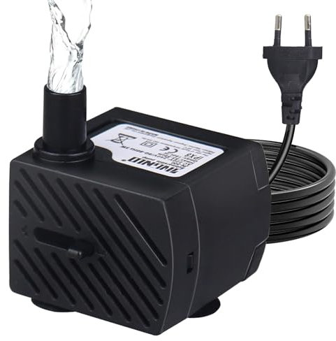 NANEEZOO Aquarium Pumpe Klein, Ultra Leise Mini Wasserpumpe Mit 1.5m Netzkabel, 180L/H, 3W, Tauchpumpe für Brunnen, Teich, Garten (3W)