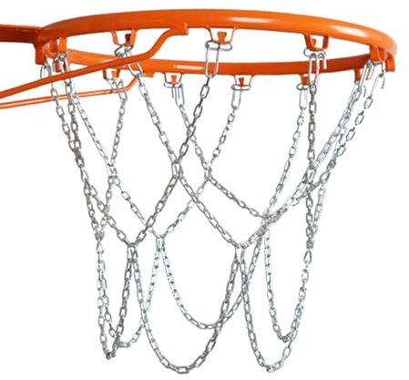Mumuve Standard Basketballnetz Mit Geflochtener Kette Stahlkettennetz Für Basketballkorb Robuster Ketten Basketballnetz Ersatz Ketten Basketballnetz Ersatz