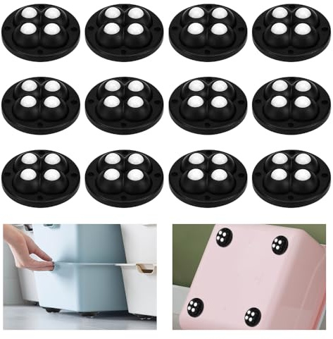 EUIEUT 12PCS Ruedas para Muebles Pequeñas,Ruedas Pequeñas Giratorias de 360°, Mini Ruedas Adhesivas para Muebles con 12 Pegamentos, Ruedas Electrodomésticos Pequeños para Muebles Pequeñas (45 * 45mm)