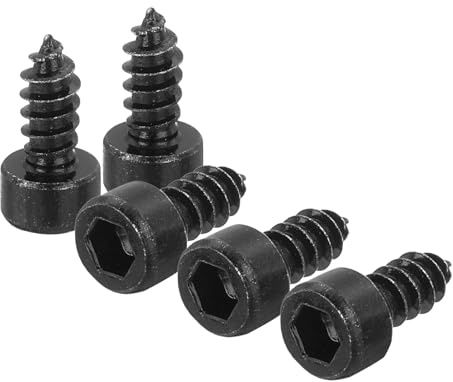 QUARKZMAN 60 Stück M5 Selbstschneidende Zylinderkopfschrauben, M5x12mm 304 Edelstahl, Sechskantkopf-Schneidschrauben Innensechskant Zylinderkopfschrauben Selbstschneidende Schraube - Schwarz
