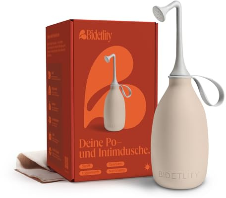 BIDETLITY Douche Intime 3.0 – Bidet portable et durable, remplace lingettes, économise papier toilette, sans BPA, avec sac de transport pratique