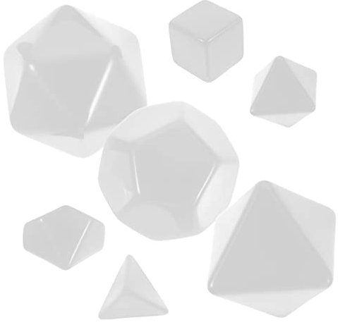 FELTECHELECTR 7pezzi Dadi Vuoti in Plastica Multifacciali Resistenti Scrivibili Leggeri e Facili Da Trasportare Per Giochi Di Ruolo Attività Educative e Decorazioni Te