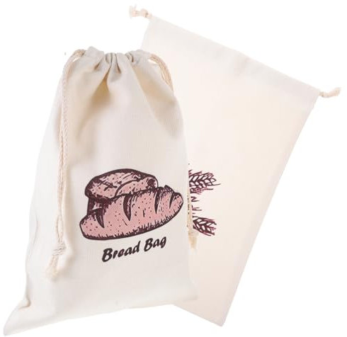 PRETYZOOM 2stücke Brötchenbeutel Wiederverwendbar Mit Kordelzug Aus Leinen Für Brotaufbewahrung Brotsäckchen Tasche Für Bäckerei Partygeschenke Snacks Backwaren