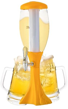 Torre di Birra, Dispenser di birra da tavolo - Dispenser per liquore per whisky con tubo di ghiaccio e rubinetto - Dispenser di birra brillante per tè freddo, limonata, liquore d'acqua