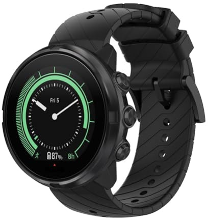 tecinity Armband Kompatibel mit Suunto 9/9 Baro, 24mm Silikon Ersatzarmband für Suunto 7/D5/Spartan Sport Wrist HR (Schwarz)