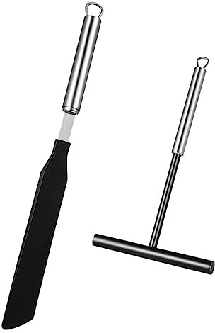 Cabilock 2sets Spatole Inossidabile Per Crepes e Dolci Utensile Per Stendere Crepe e Pancake Per Domestiche