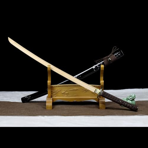 HJHUUA Katana Japonesa de Madera,Hoja de bambú Natural,Espada samurái de Madera con Vaina,bokken para Kendo,Entrenamiento,Artes Marciales,Mascarada,Regalos,decoración