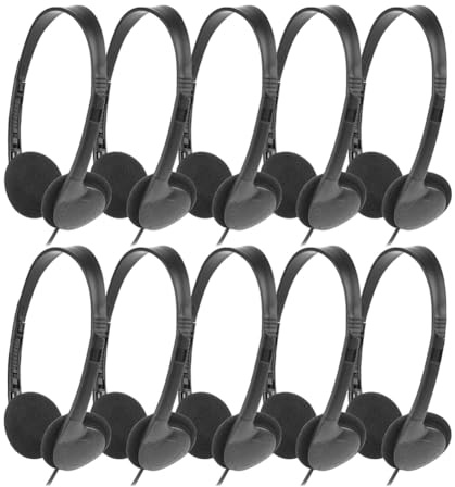 Diheohg Lot de 10 Écouteurs de Classe pour Enfants, École, Écouteurs Audio 3,5 mm pour Étudiants, Enfants, Tout-Petits, Adolescents