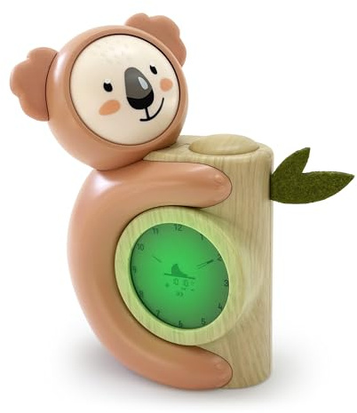 Pabobo - Coach Sommeil Koala | Réveil Enfant & Veilleuse | Indicateur Jour/Nuit | Double Affichage Numérique & Analogique | Programmation Facile