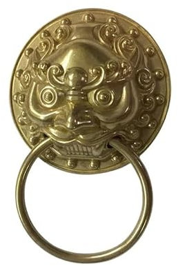 Türklopfer Antik, Antiker Türklopfer, Bronze, Messing, Möbelring, Pull, Retro, klassischer Türklopfer for die Haustür, Heimdekoration(Copper color 98mm)