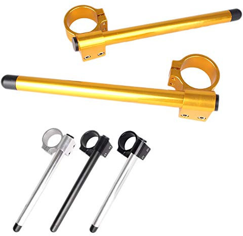 FSFYUK 52MM Motorrad-Stummellenker, auswechselbar, 7/8 Zoll, verstellbarer Stummellenker für Motorrad, Universal, Silbe