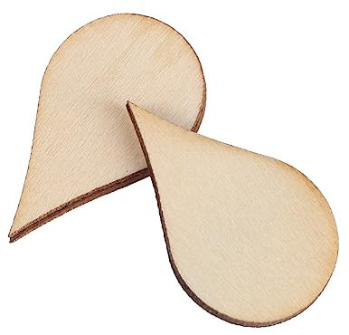 Sewroro 50stücke Teiliges Wasser-tropfenförmige Holzscheiben Aus Umweltfreundlichem Holz Für Diy Bastelarbeiten Natürliche Hängende Dekorationen Für Weihnachtsdeko Wohn Fotorequisiten
